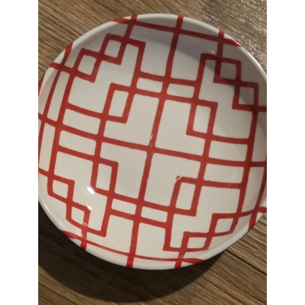 Williams Sonoma Geometric‎ Bowls Set of 4 Red Orange Blue Green - Picture 3 of 12